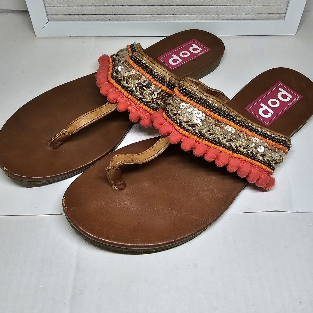 POP: Sequin & Beaded Boho Gypsy Thong Sandals ❤️